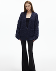 IAMXIAA Cable Knit Button Cardigan Relaxed Fit