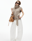 IAMXIAA Wide Leg Structured Denim Pants