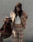 ROVENTE Checked Wide-Leg Pants