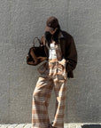 ROVENTE Checked Wide-Leg Pants