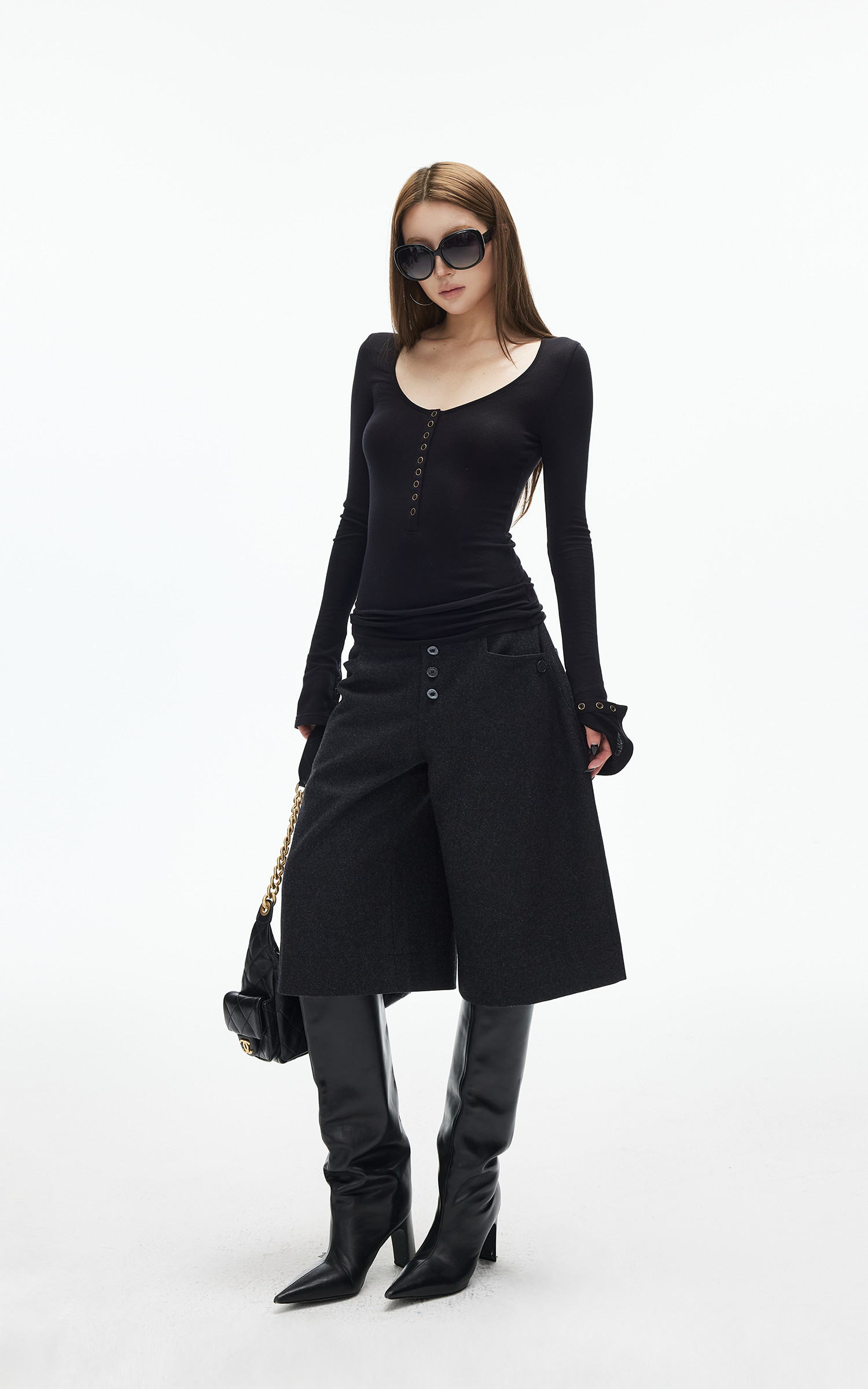 IAMXIAA Wool-Blend Wide Culotte Pants