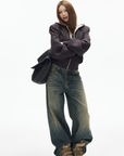 IAMXIAA Layered Hooded Zip-Up Jacket