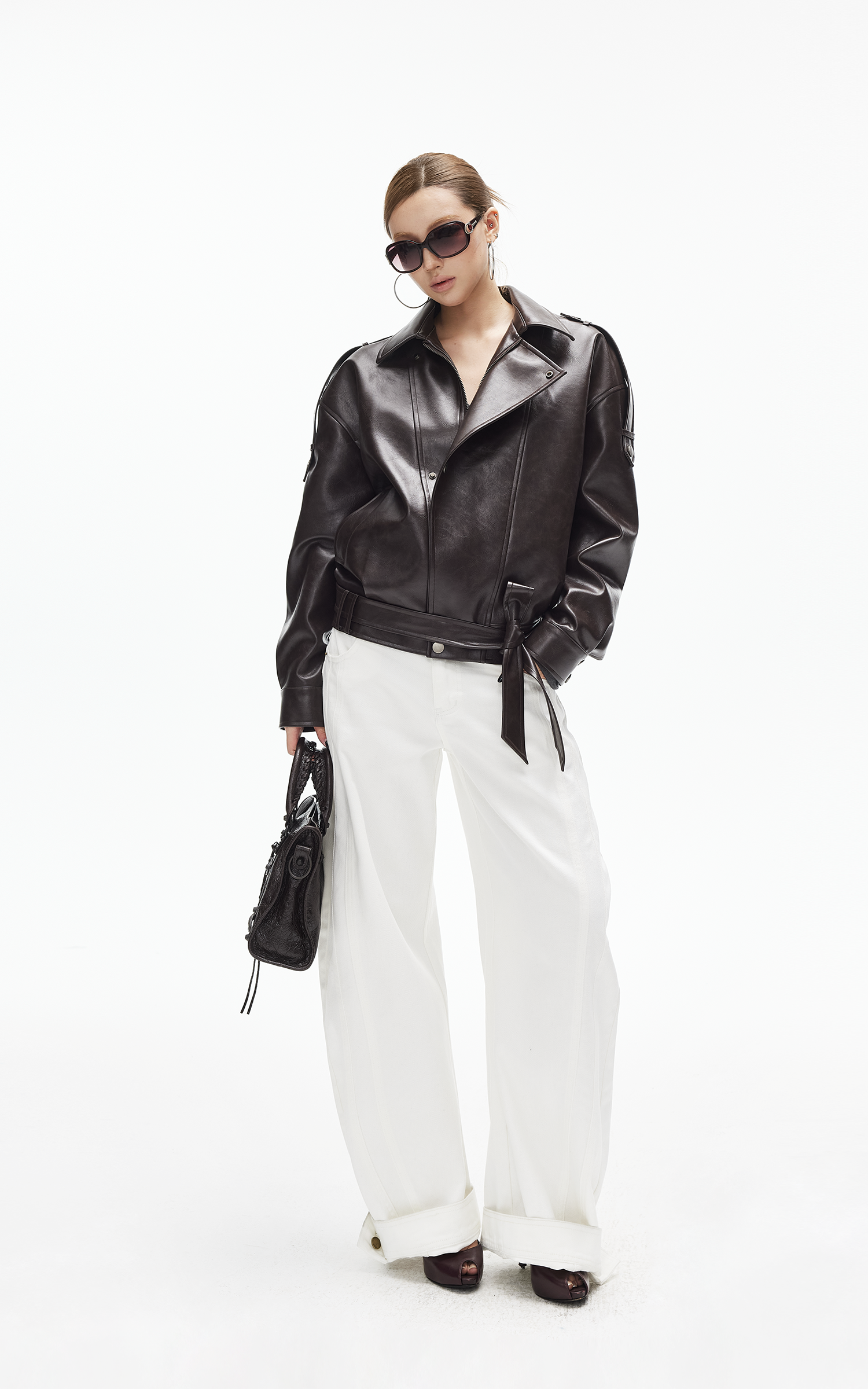 IAMXIAA Wide Leg Structured Denim Pants