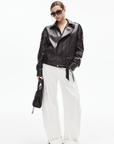 IAMXIAA Wide Leg Structured Denim Pants