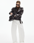 IAMXIAA Wide Leg Structured Denim Pants