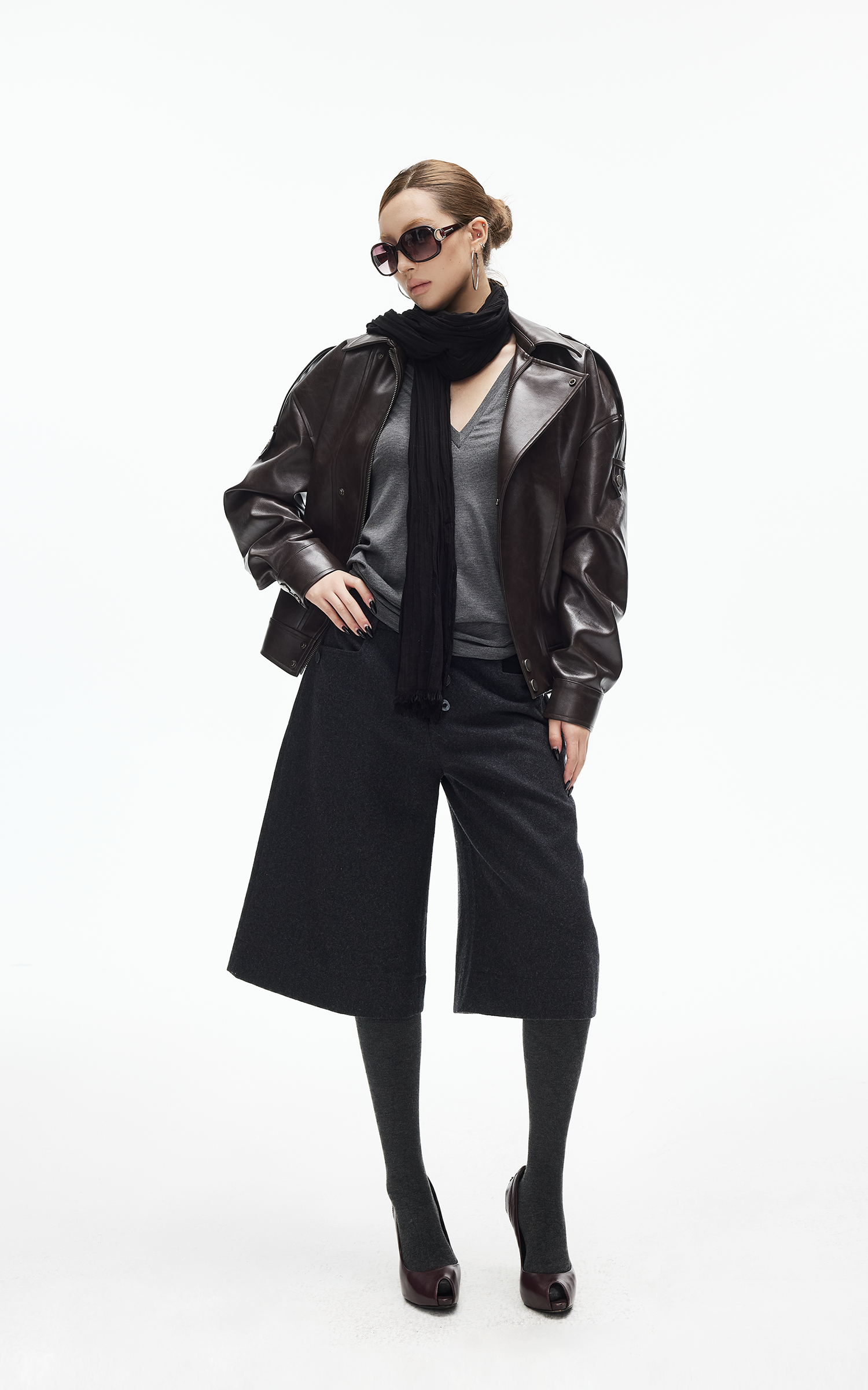 IAMXIAA Wool-Blend Wide Culotte Pants