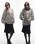 IAMXIAA Cable Knit Button Cardigan Relaxed Fit