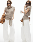 IAMXIAA Wide Leg Structured Denim Pants