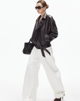 IAMXIAA Wide Leg Structured Denim Pants