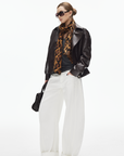 IAMXIAA Wide Leg Structured Denim Pants