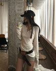 WARDEN EDGE Wool-like Structured High Waist Shorts
