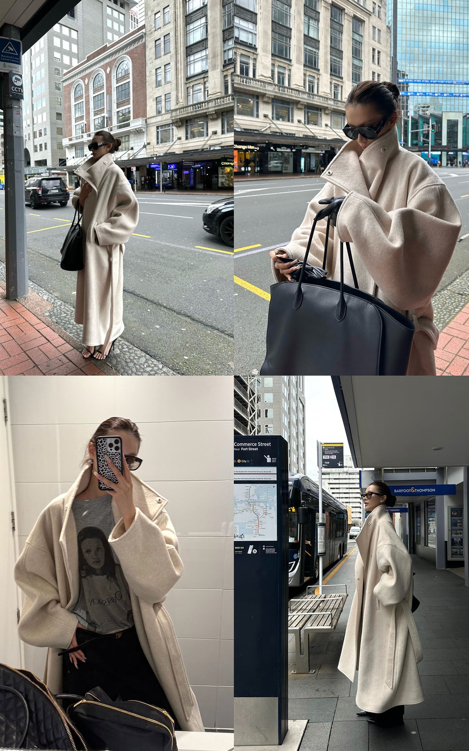 0122stepll Wool Stand-Collar Long Coat