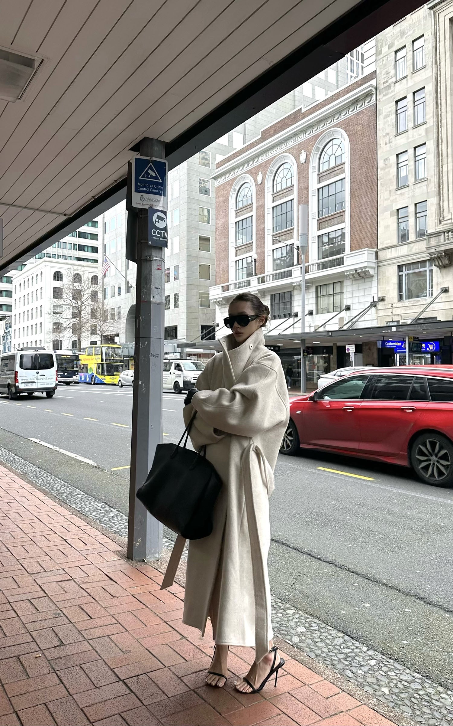 0122stepll Wool Stand-Collar Long Coat