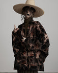 DOINDULGE Oversized Patterned Jacquard Coat