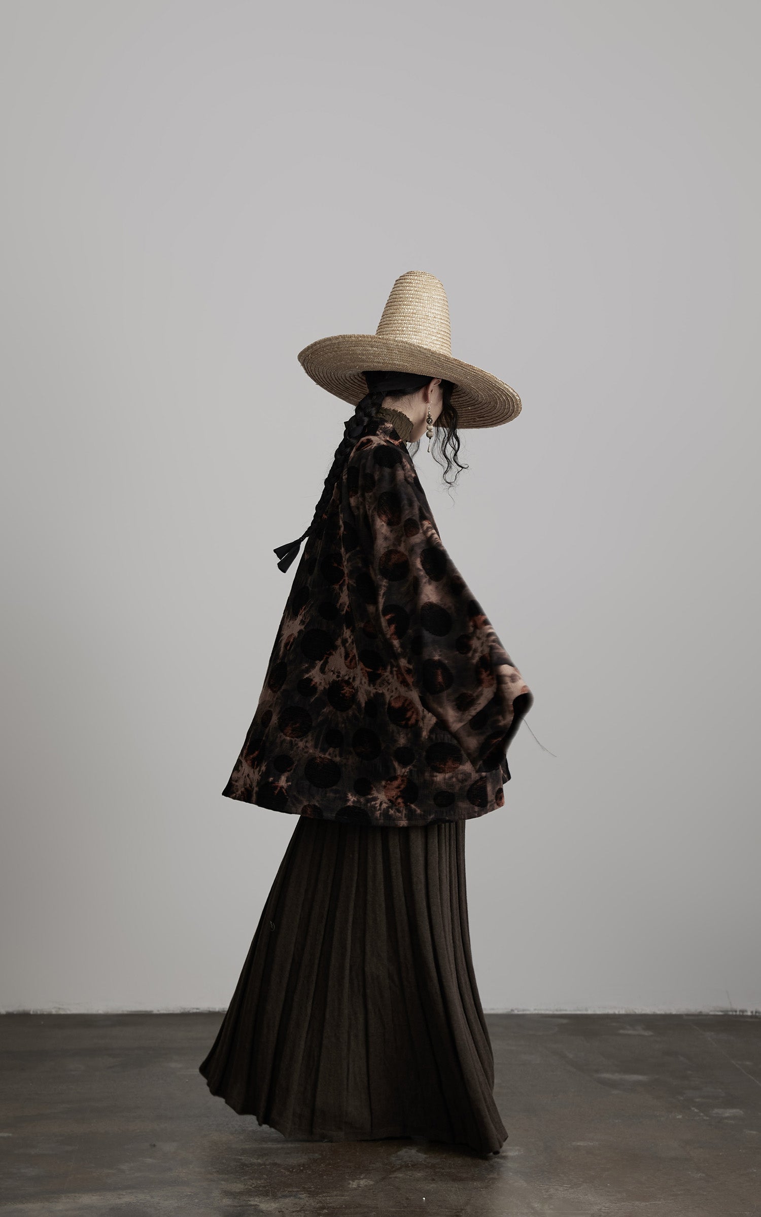 DOINDULGE Oversized Patterned Jacquard Coat