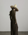 DOINDULGE Textured Distressed Knit Top