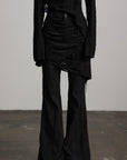 DOINDULGE Deconstructed Layered Wide-Leg Pants