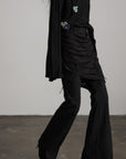 DOINDULGE Deconstructed Layered Wide-Leg Pants