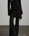 DOINDULGE Deconstructed Layered Wide-Leg Pants