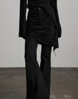 DOINDULGE Deconstructed Layered Wide-Leg Pants
