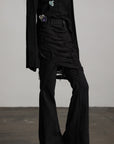 DOINDULGE Deconstructed Layered Wide-Leg Pants