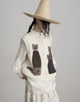 DOINDULGE Hand-Crocheted Pattern Knit Vest