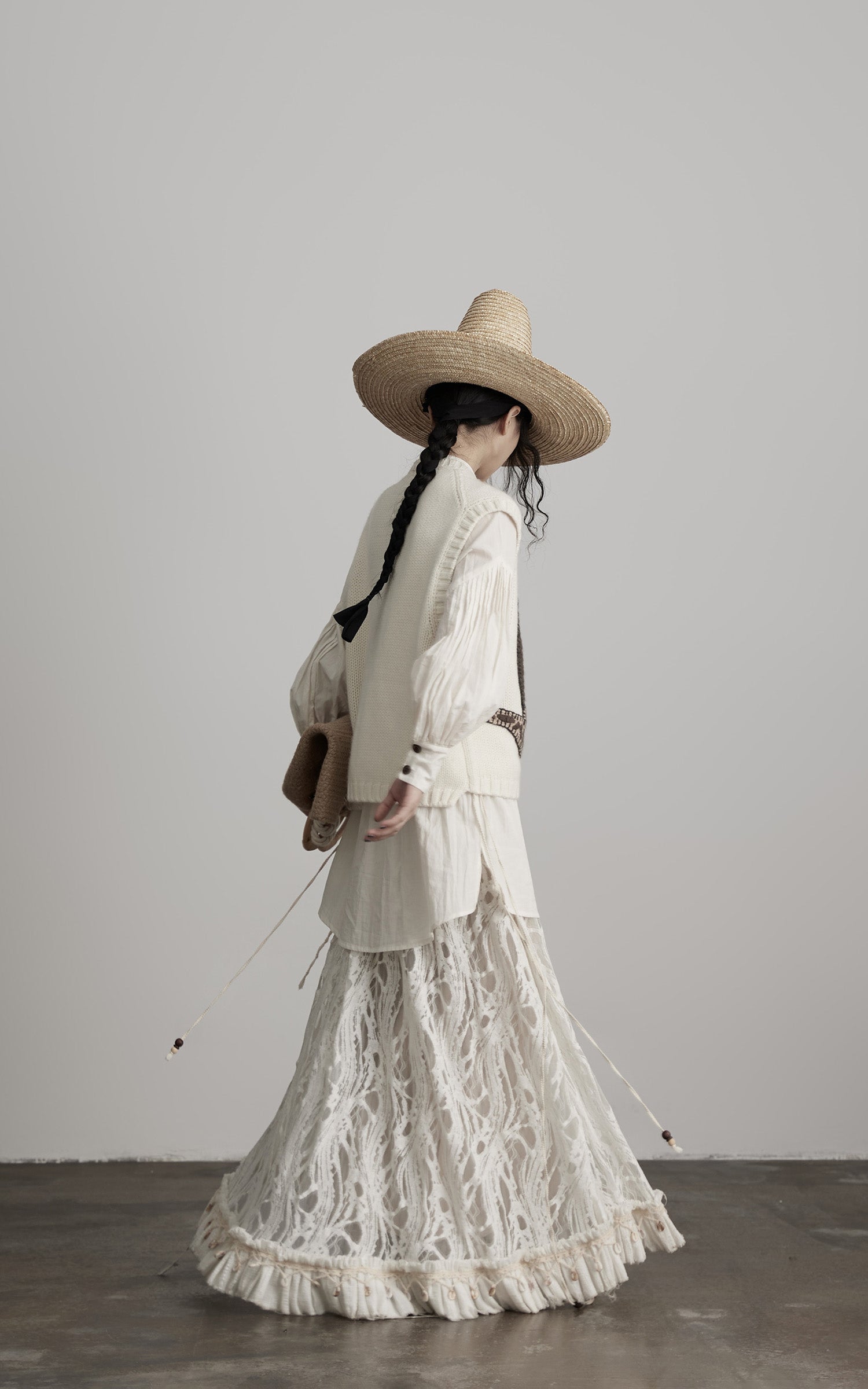 DOINDULGE Hand-Crocheted Pattern Knit Vest