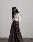 DOINDULGE Textured Check Maxi Skirt