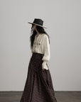 DOINDULGE Textured Check Maxi Skirt