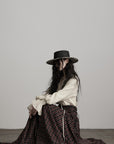 DOINDULGE Textured Check Maxi Skirt