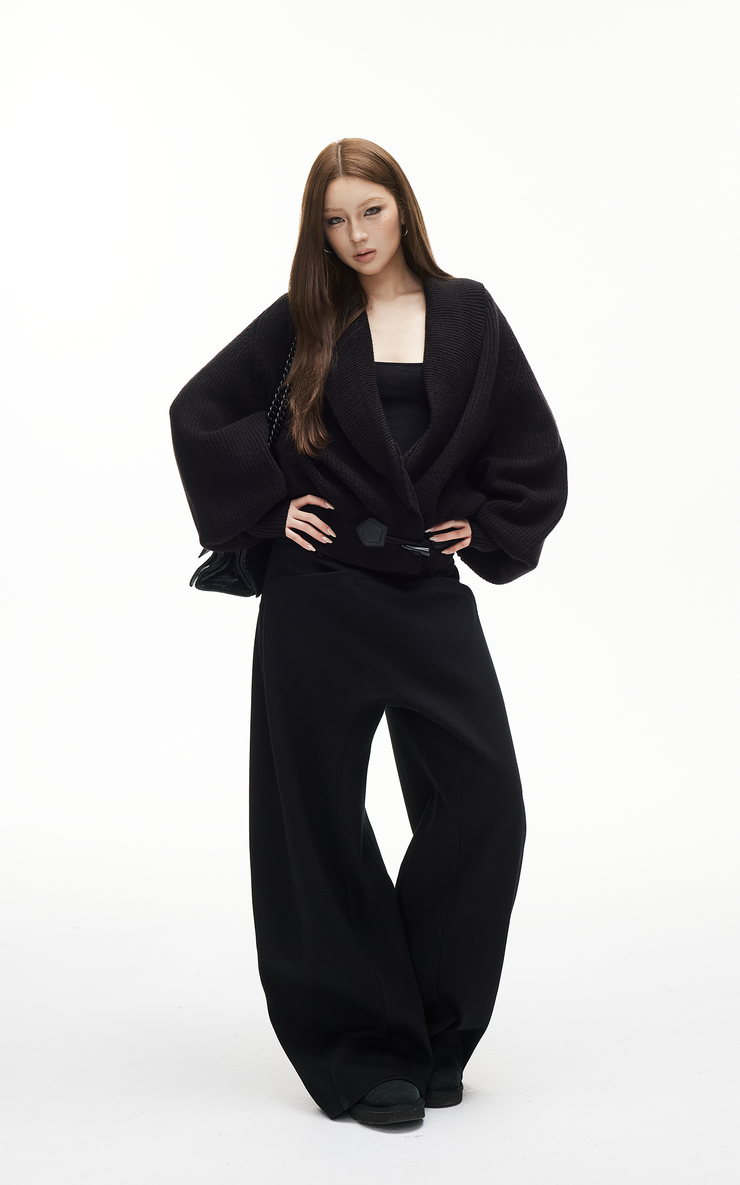 IAMXIAA Wide-Leg Low Crotch Casual Pants