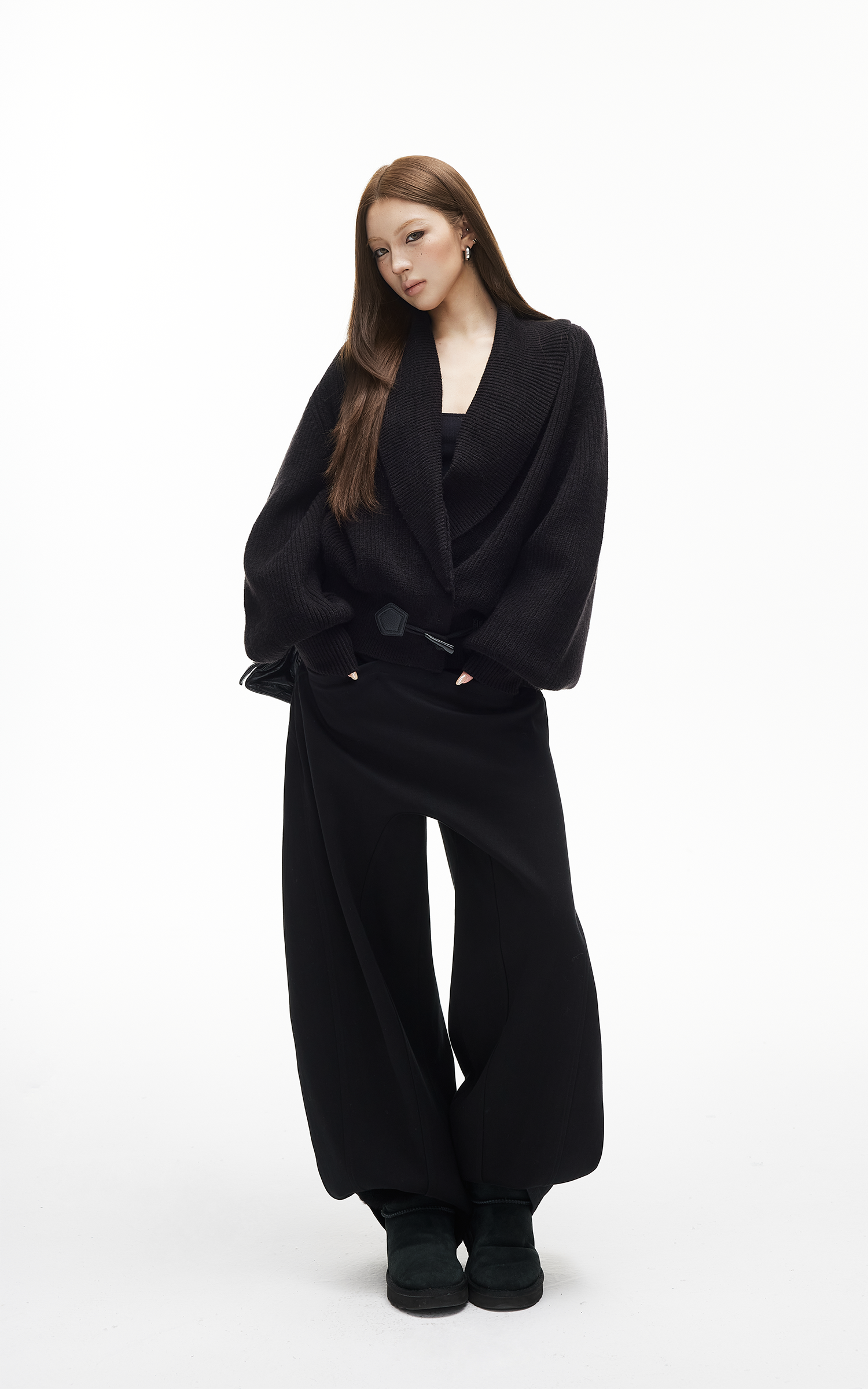 IAMXIAA Wide-Leg Low Crotch Casual Pants