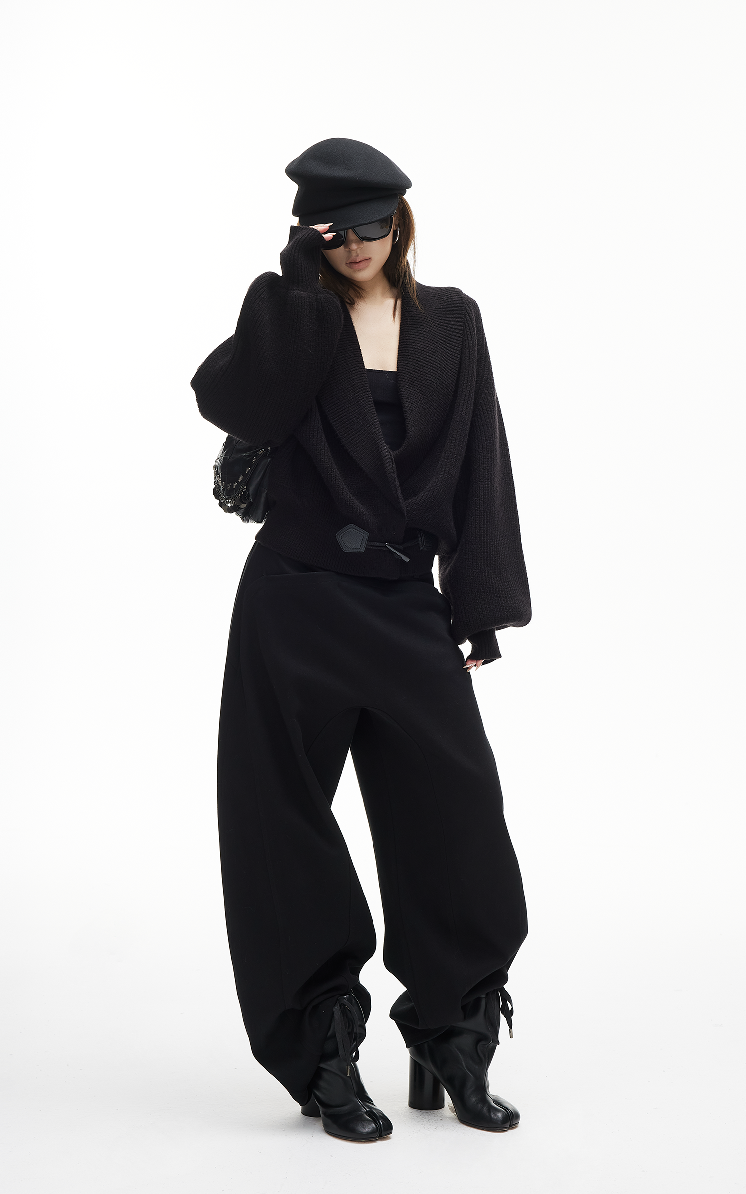 IAMXIAA Wide-Leg Low Crotch Casual Pants