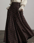 DOINDULGE Textured Check Maxi Skirt