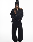 IAMXIAA Wide-Leg Low Crotch Casual Pants