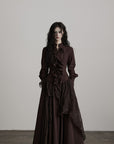 DOINDULGE Textured Ruched Shirt Dress