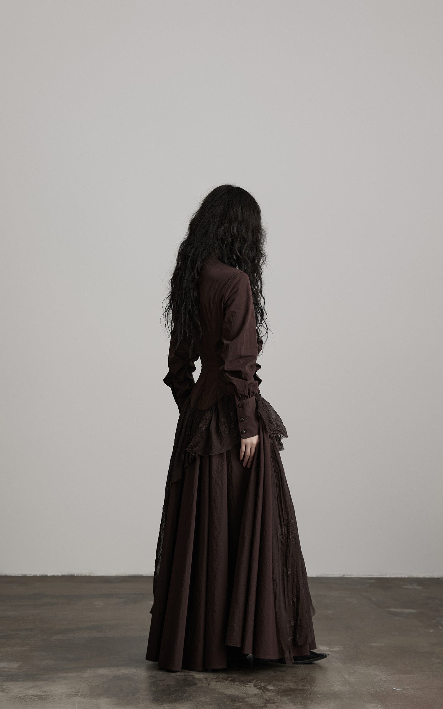 DOINDULGE Textured Ruched Shirt Dress