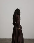 DOINDULGE Textured Ruched Shirt Dress