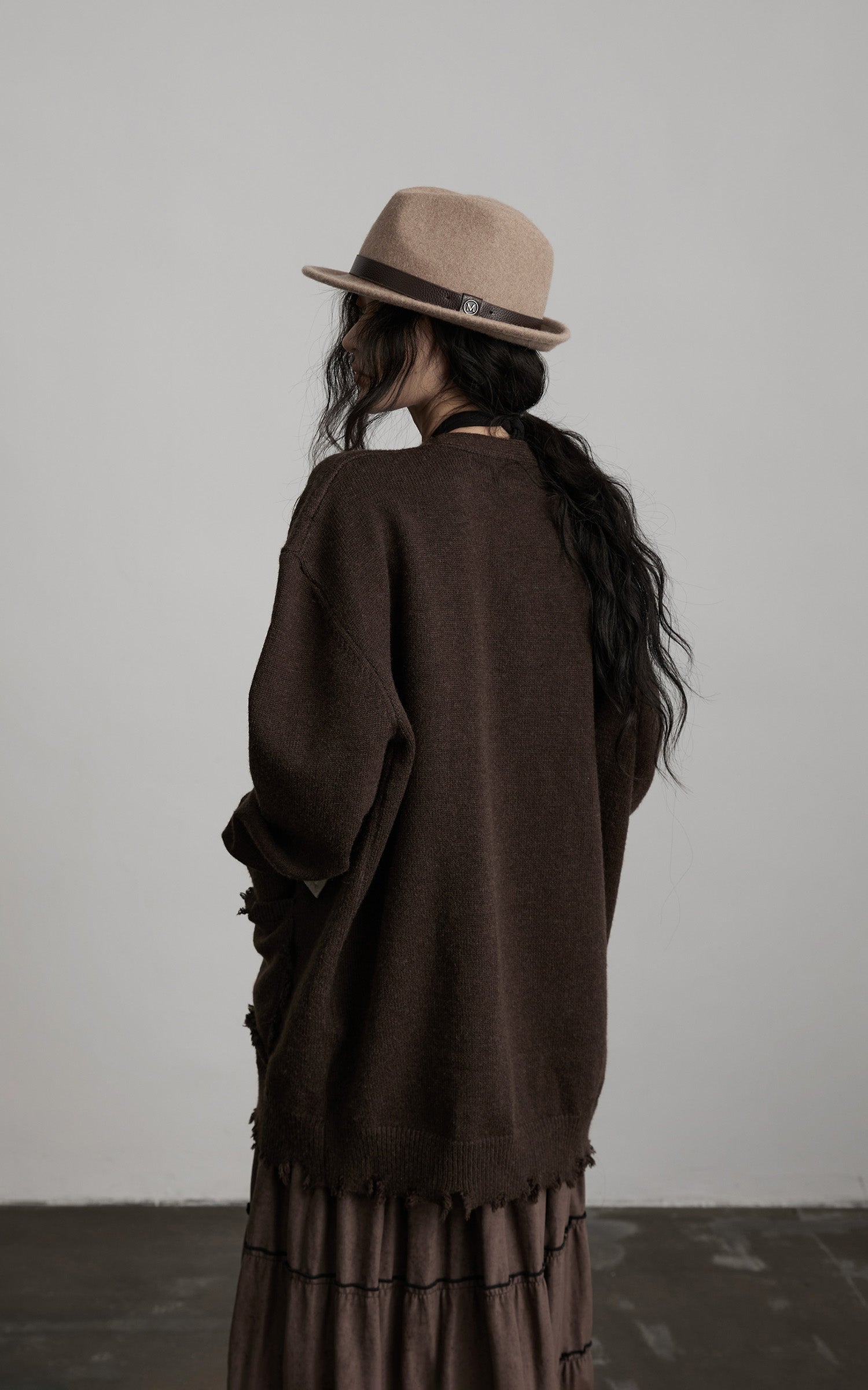 DOINDULGE Patchwork Distressed Knit Cardigan