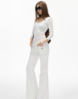 IAMXIAA Low-Rise Flared Pants with Pocket Detail