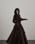 DOINDULGE Textured Ruched Shirt Dress