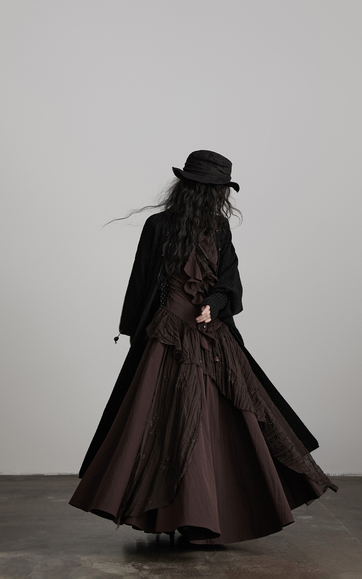 DOINDULGE Textured Ruched Shirt Dress