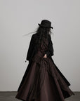 DOINDULGE Textured Ruched Shirt Dress
