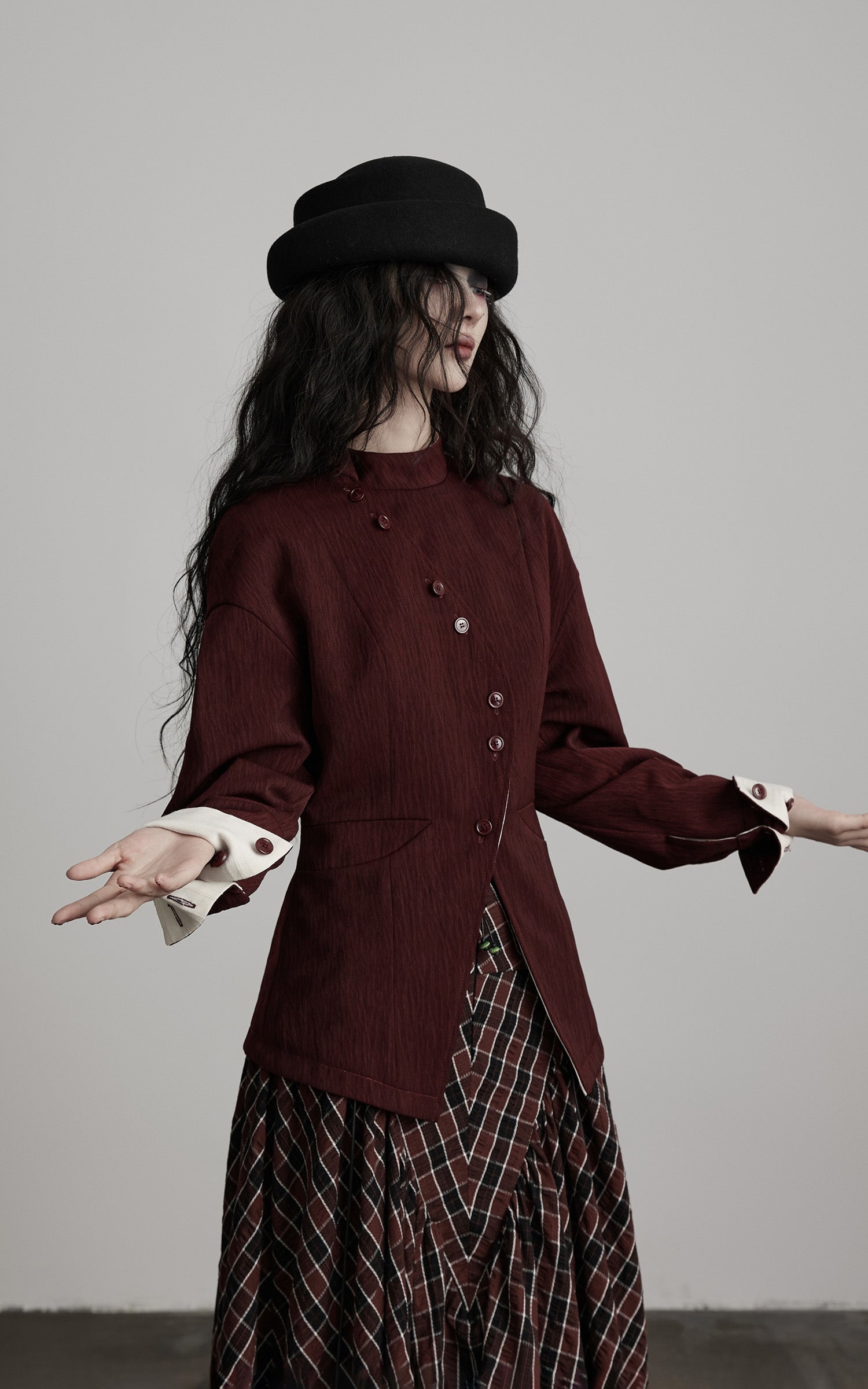 DOINDULGE Reversible Sculpted Jacket with Asymmetric Button Line