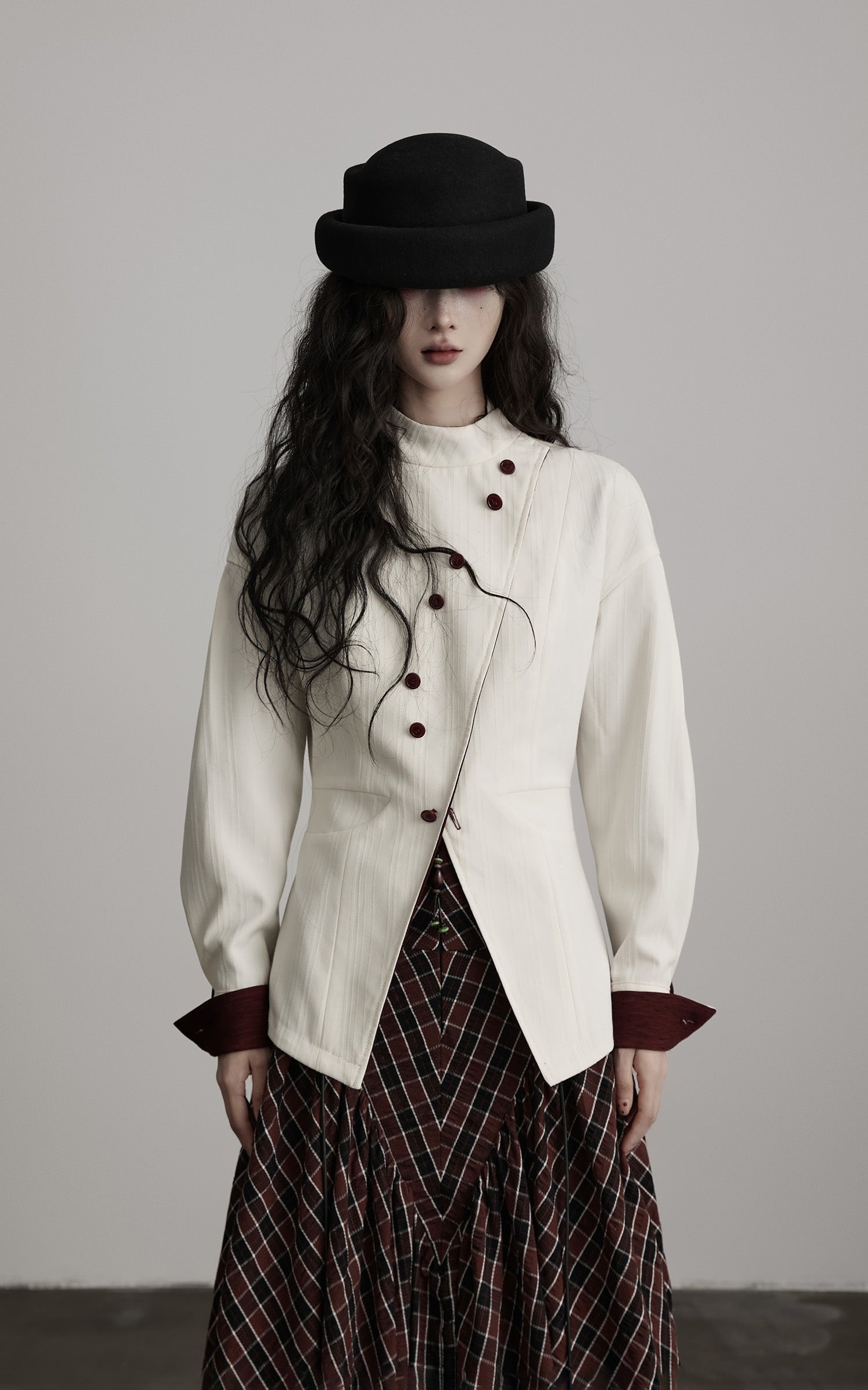 DOINDULGE Reversible Sculpted Jacket with Asymmetric Button Line
