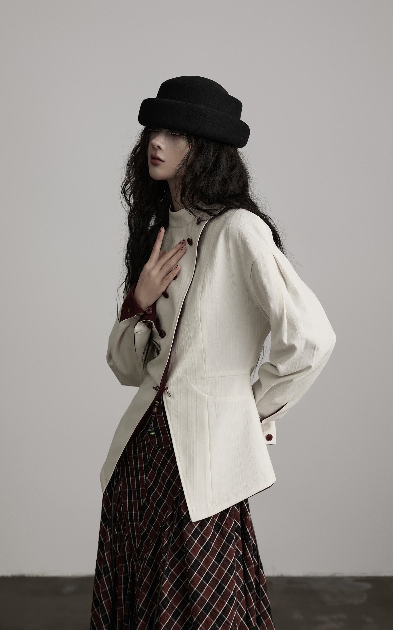 DOINDULGE Reversible Sculpted Jacket with Asymmetric Button Line