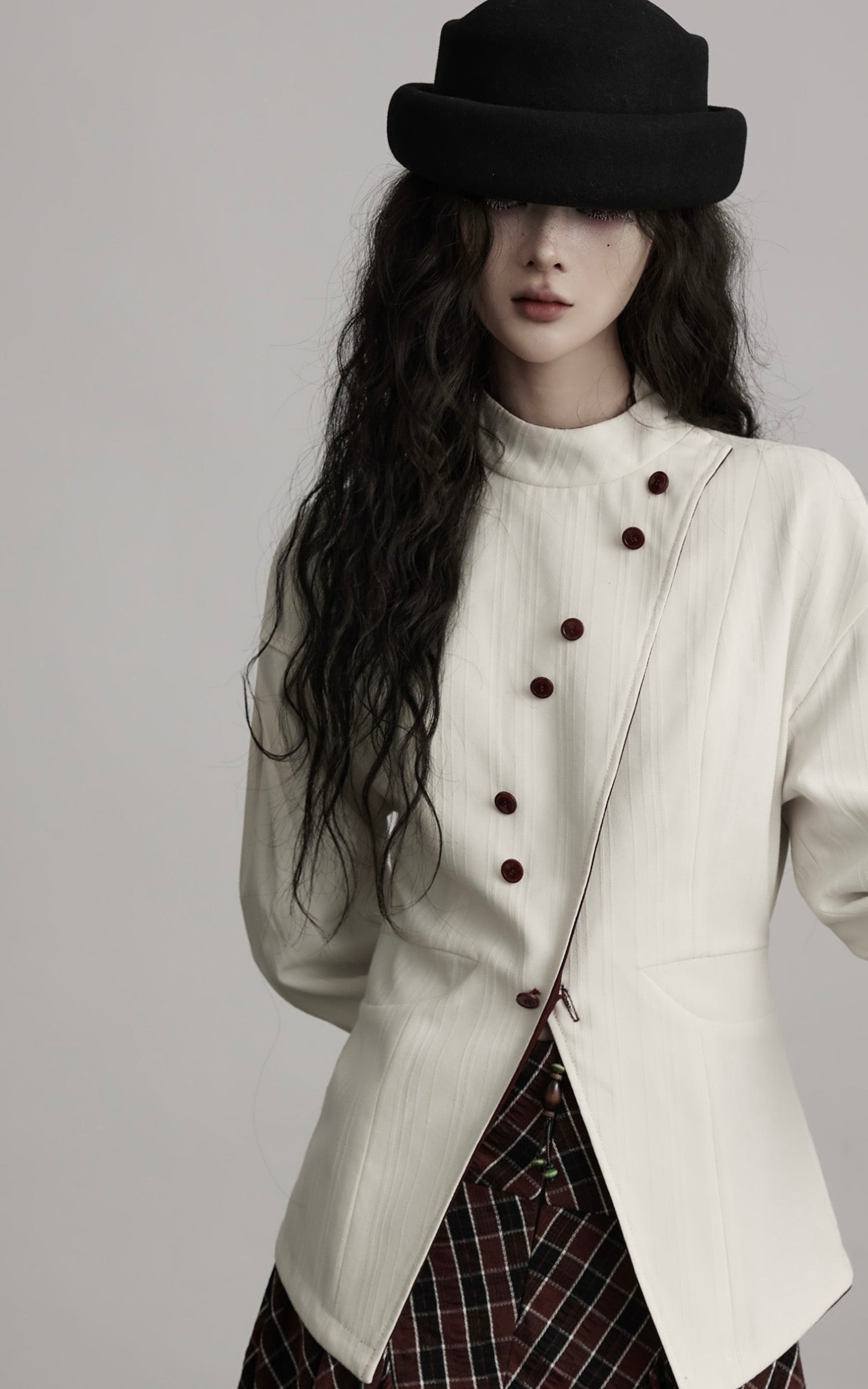 DOINDULGE Reversible Sculpted Jacket with Asymmetric Button Line