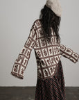 DOINDULGE Floral Grid Knit Sweater