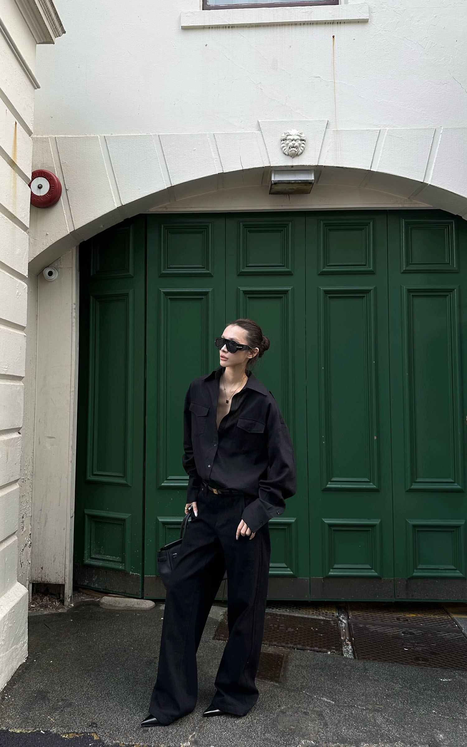 0122stepll Slim-Fit Collared Long Sleeve Jacket