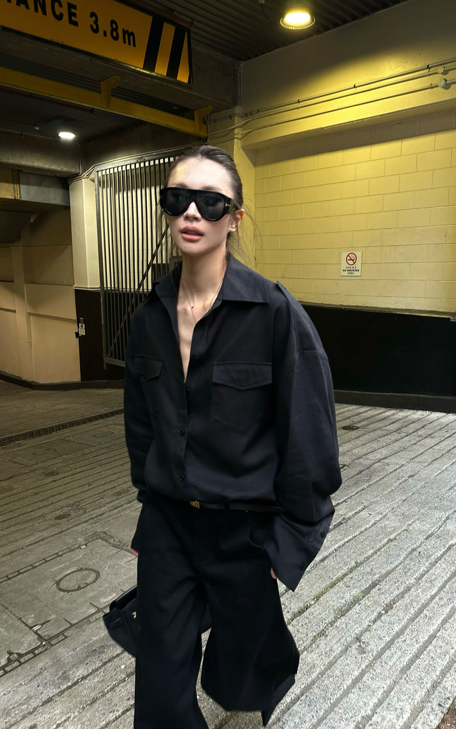 0122stepll Slim-Fit Collared Long Sleeve Jacket